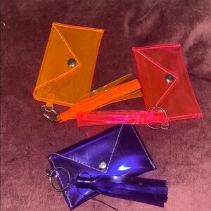 Colorful Transparent Card Holders with Keychain